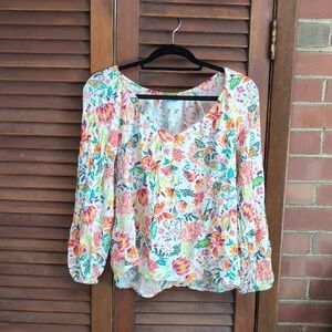 Old Navy Multicolor Floral Blouse
